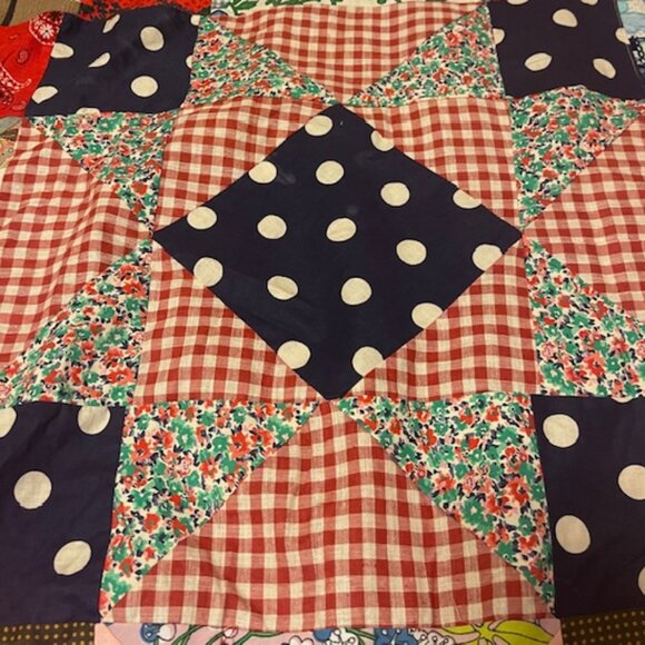 Vintage Patchwork Quilt 102”x 98” - Picture 3 of 6